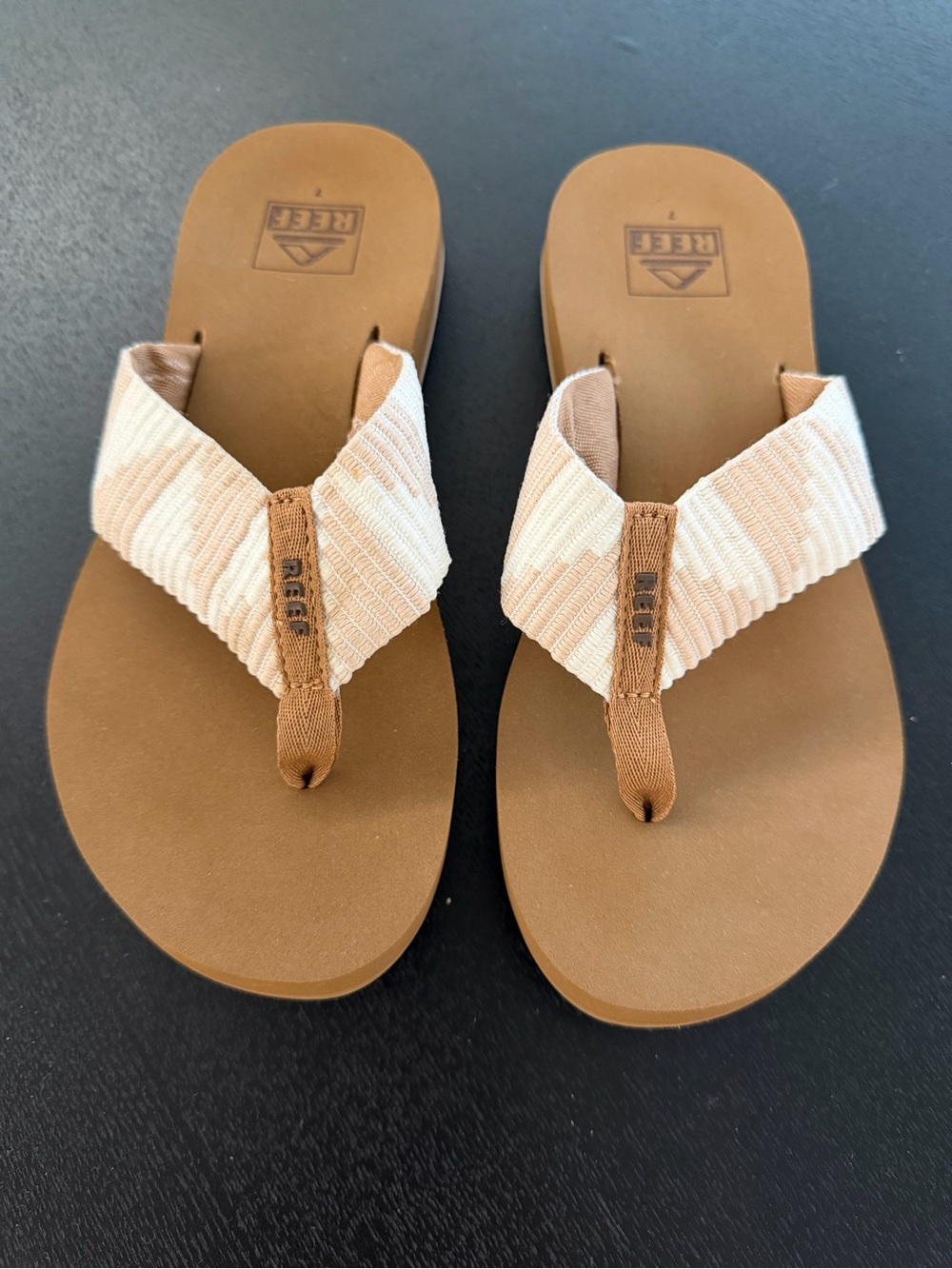 Reef Women’s Brown & Cream Woven Thong Sandals